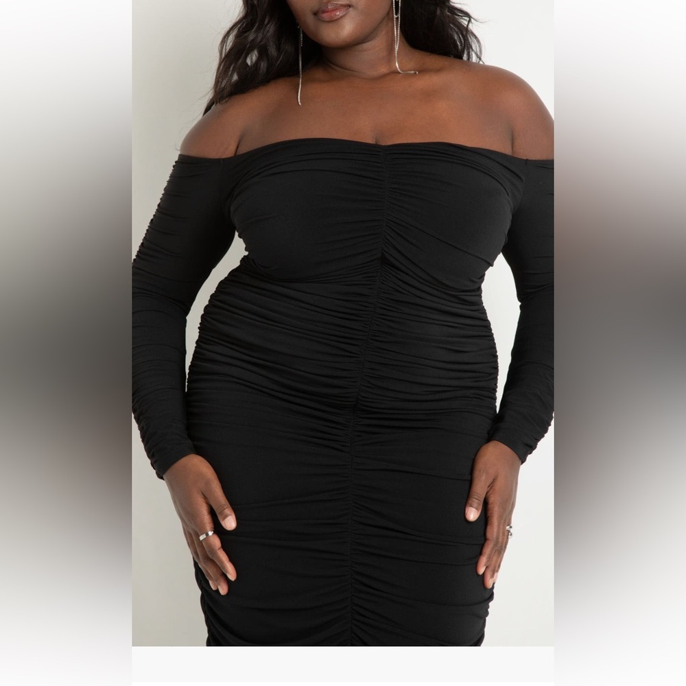 Eloquii Black Off-Shoulder Bodycon Dress